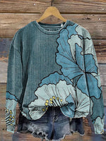 Vintage Flowers Art Prints Casual Cotton Sweatshirt