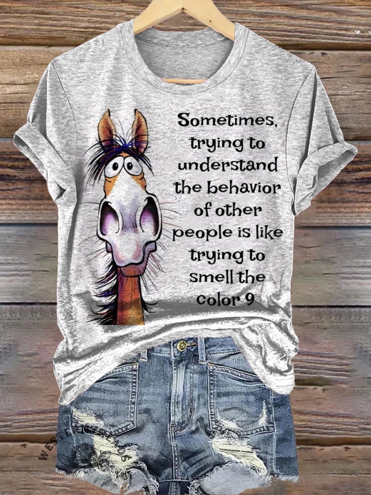 Funny Horse Print T-shirt