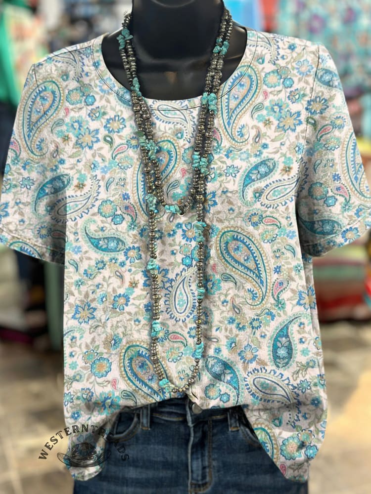 Vintage Art Print Casual T-shirt