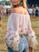 Women's Summer Sleeveless V Neck Ruffled Blouse