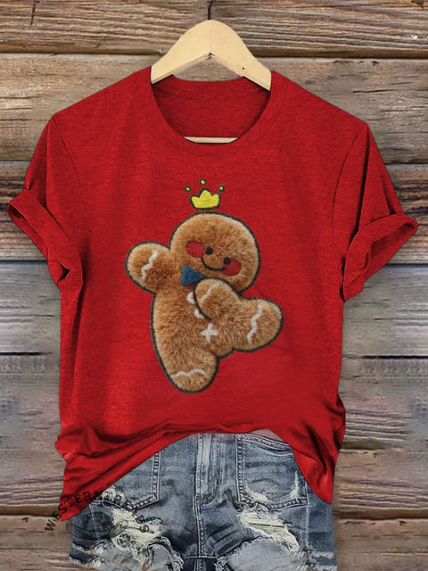 Retro Christmas Art Print Casual Short Sleeve T-shirt
