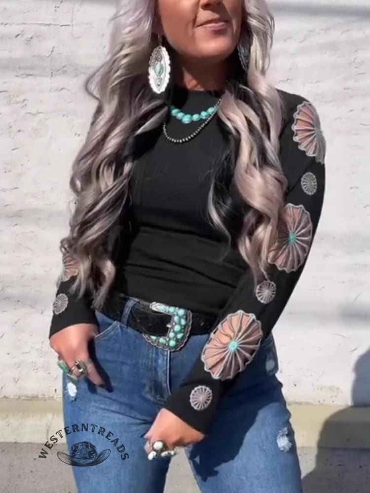 Turquoise Cutout Sleeve Top
