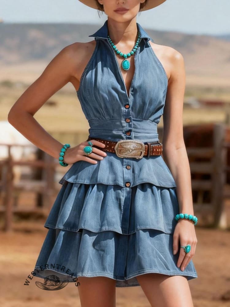 Women's Vintage West Aztec Print Dress