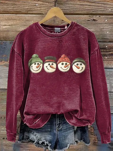 Snowman Casual Cotton Sweatshirt