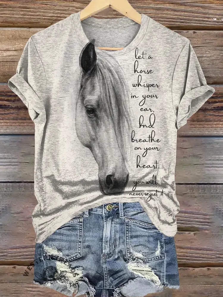 Retro Horse Art Print T-shirt
