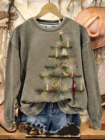 Christmas Tree Art Casual Cotton Sweatshirt