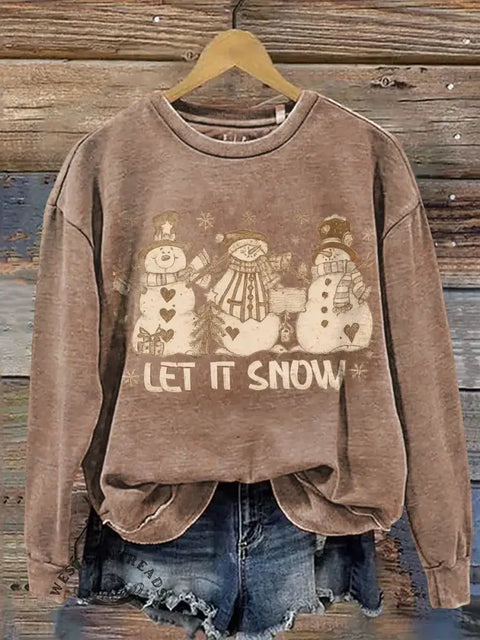 Snowman Casual Cotton Sweatshirt