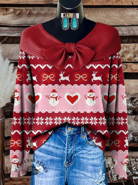 Women's Christmas Print Casual Cotton Shirt