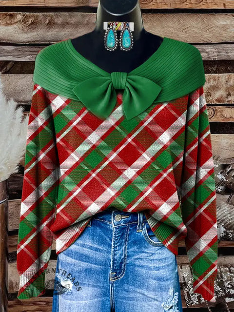 Women's Christmas Print Casual Cotton Sweater