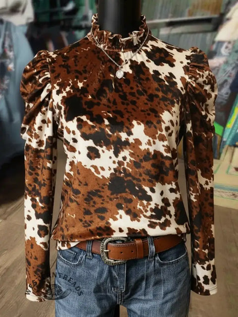 Women's Velvet Animal Print Shirt