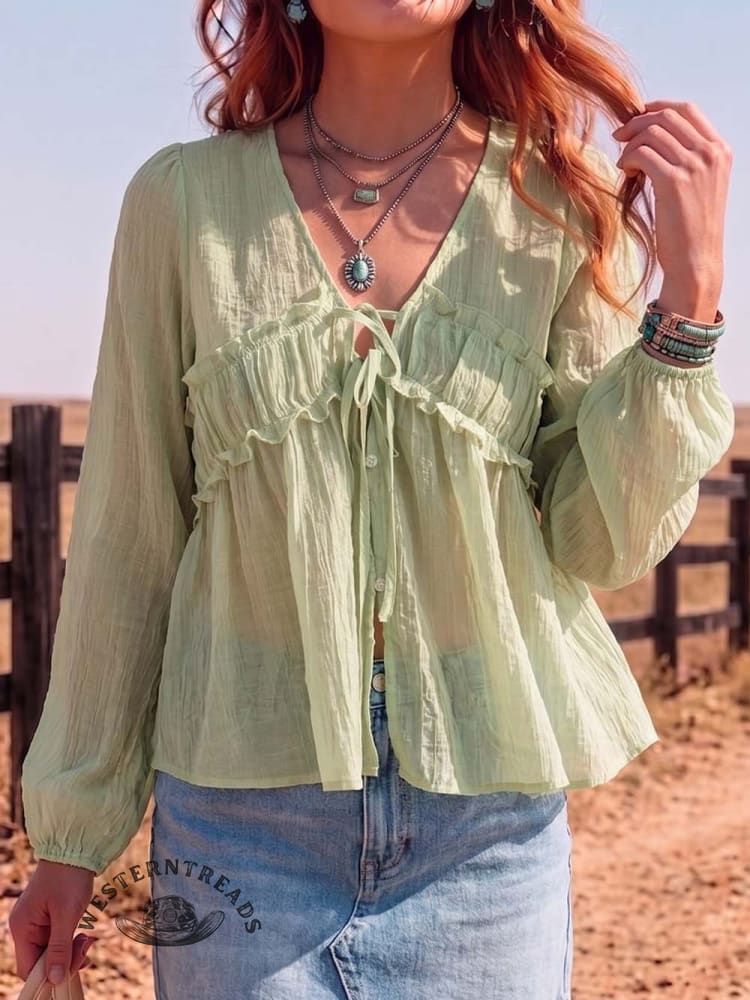 Women's Long Sleeve Chiffon Shirt