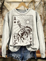 Western Art Print Casual Sweatshirt