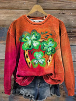 Retro Lucky Western Horseshoe Art Casual Cotton Sweatshirt