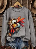 Funny Animal Art Print Casual Cotton Sweatshirt