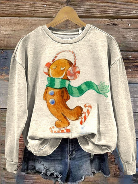 Retro Christmas Casual Cotton Sweatshirt
