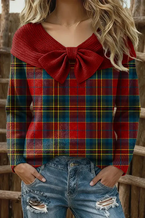 Retro Art Print Buttoned Cardigan Sweater