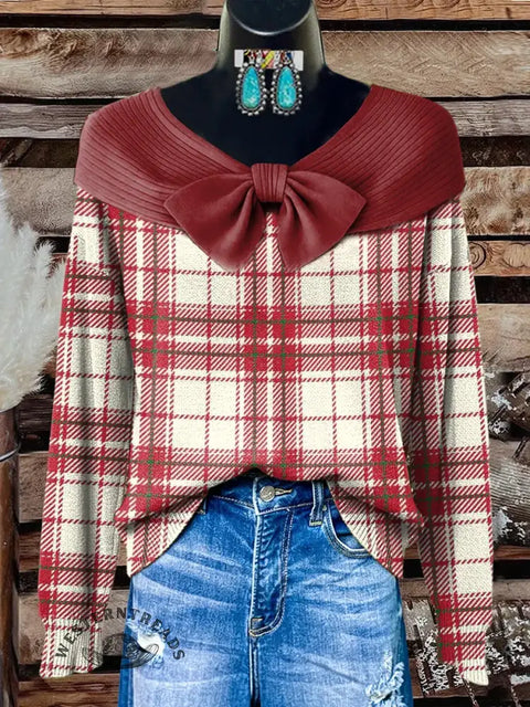 Retro Christmas Art Print Buttoned Cardigan Sweater