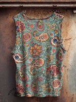 Women's Vintage Print Casual Tank Top