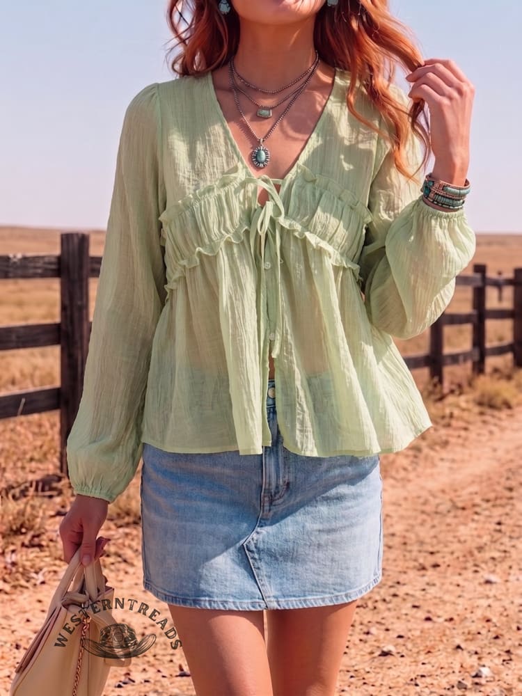 Women's Long Sleeve Chiffon Shirt