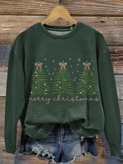 Merry Christmas Print Casual Sweatshirt