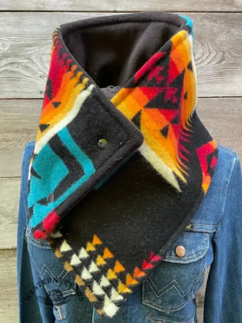 Western Cowboy Aztec Warm Neck Hood Scarf