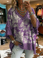 Vintage Art Patchwork Cotton And Linen Shirt