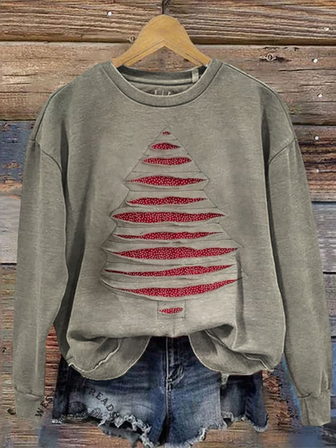 Retro Christmas Casual Cotton Sweatshirt