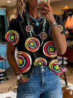 Retro Geometric Art Print T-shirt