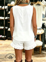 Women's Vintage Sleeveless Patchwork Casual Suit