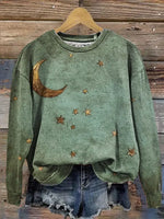 Vintage Art Print Casual Sweatshirt