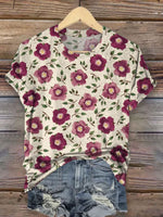 Vintage Flower Art Print T-shirt