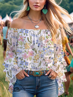 Women's Summer Sleeveless V Neck Ruffled Blouse