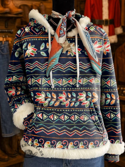 Aztec Floral Print Casual Sweatshirt