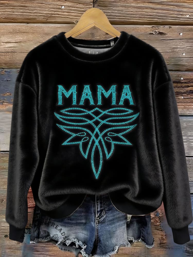 Western Fall/winter Warm Plush Sweatshirt