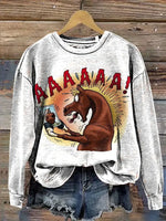 Funny Horse Art Casual Cotton Sweatshirt