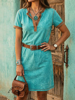 Women's Retro Contrast Casual Dress