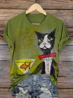 Vintage Art Print Casual T-shirt