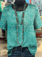 Vintage Art Print Casual T-shirt