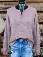 Retro Floral Print Buttoned Cardigan Sweater