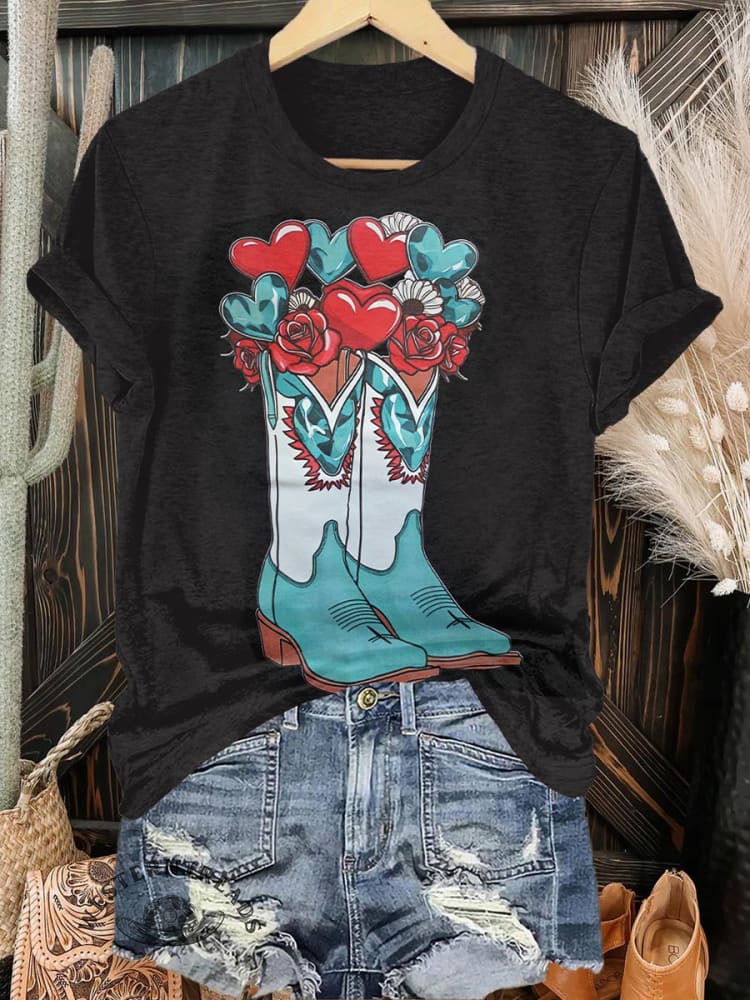 West Valentine's Day Print T-shirt